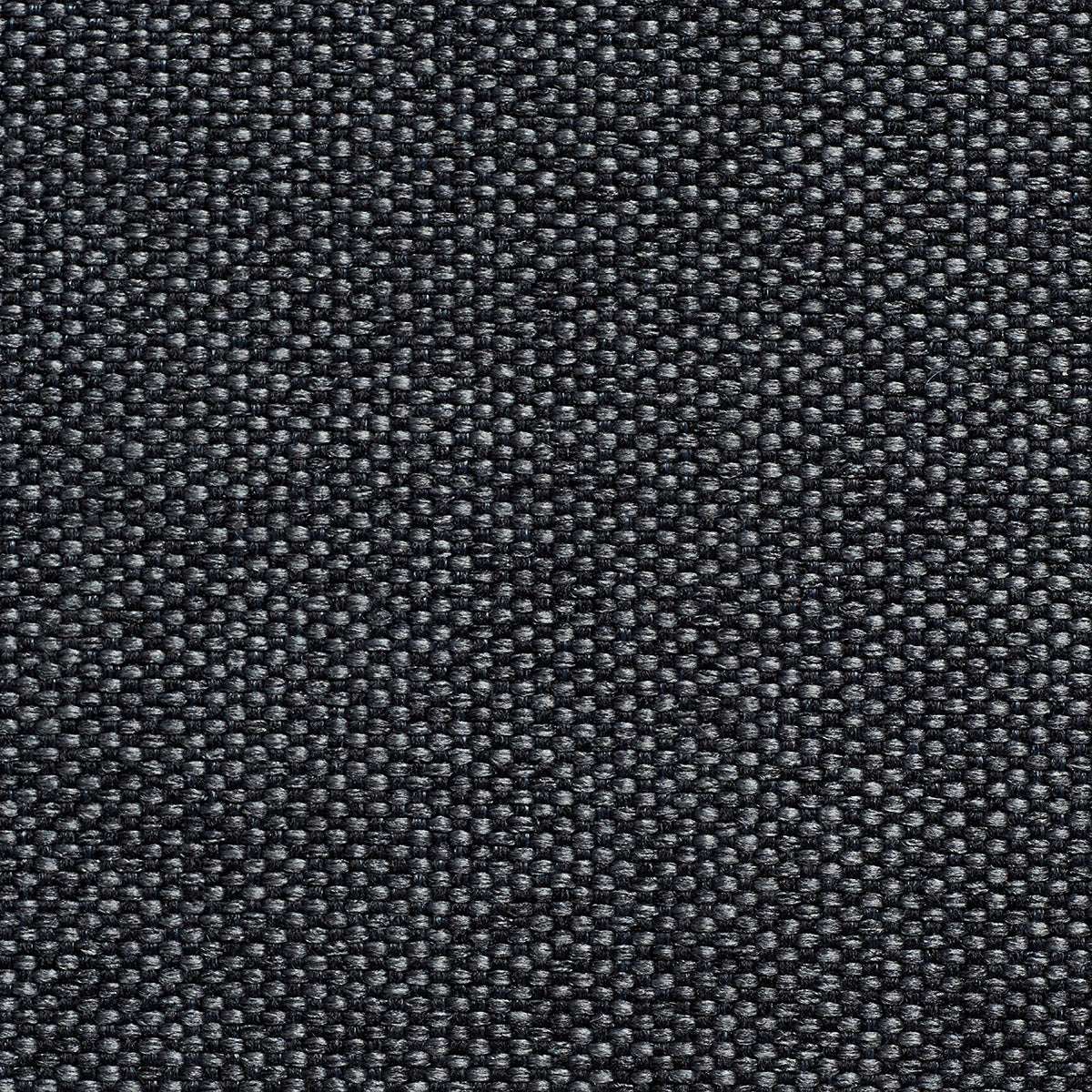 Canvas Pouf i petrolblåt canvasstof med håndsyede hørsting og rund form.