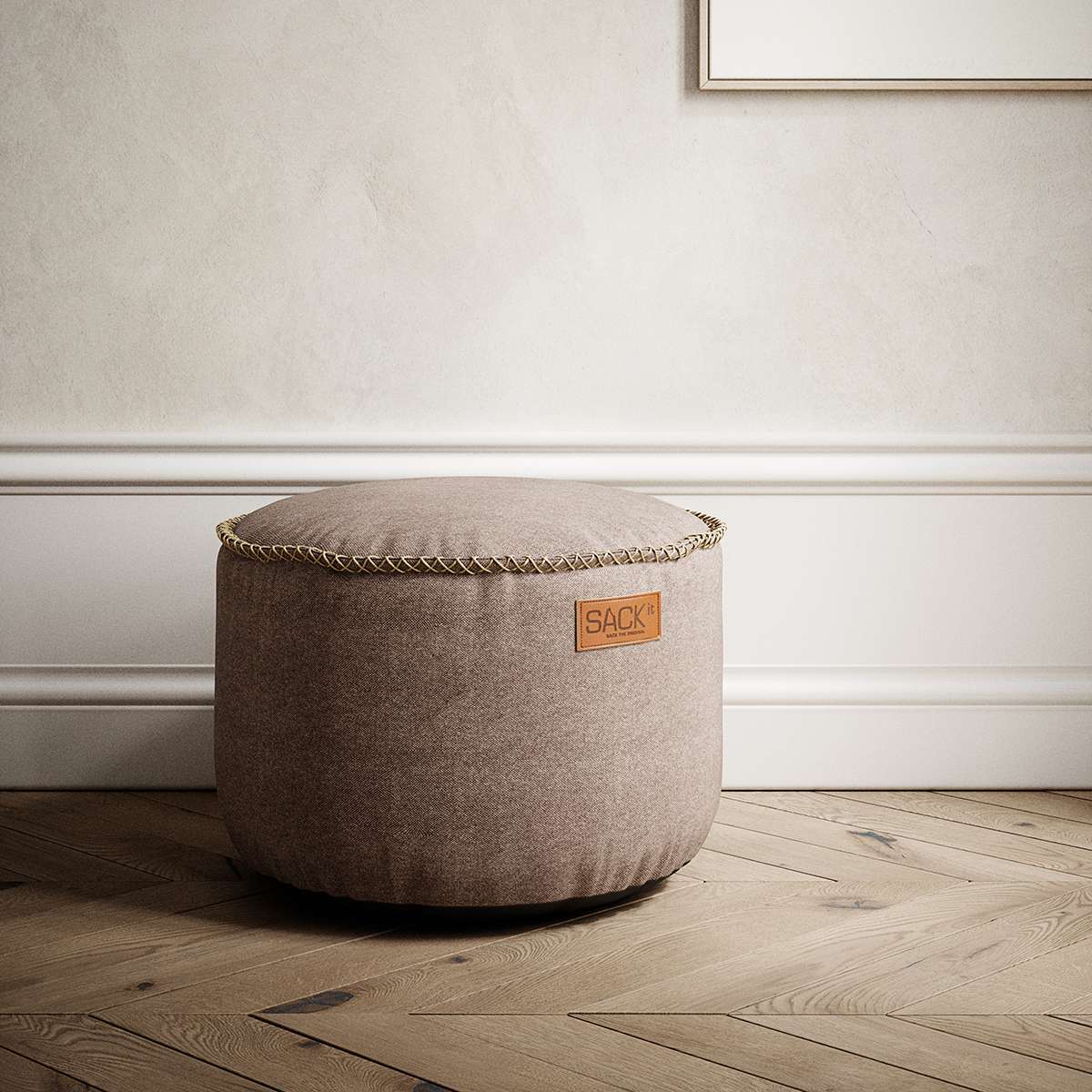 Canvas Pouf 2 Pack i Canvas Sand – miljøbillede
