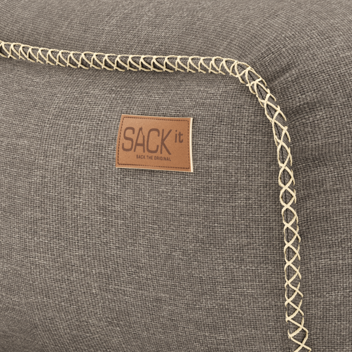 Cobana Lounge Chair i grå sækkestol med ryglæn i slidstærkt og vandafvisende materiale.