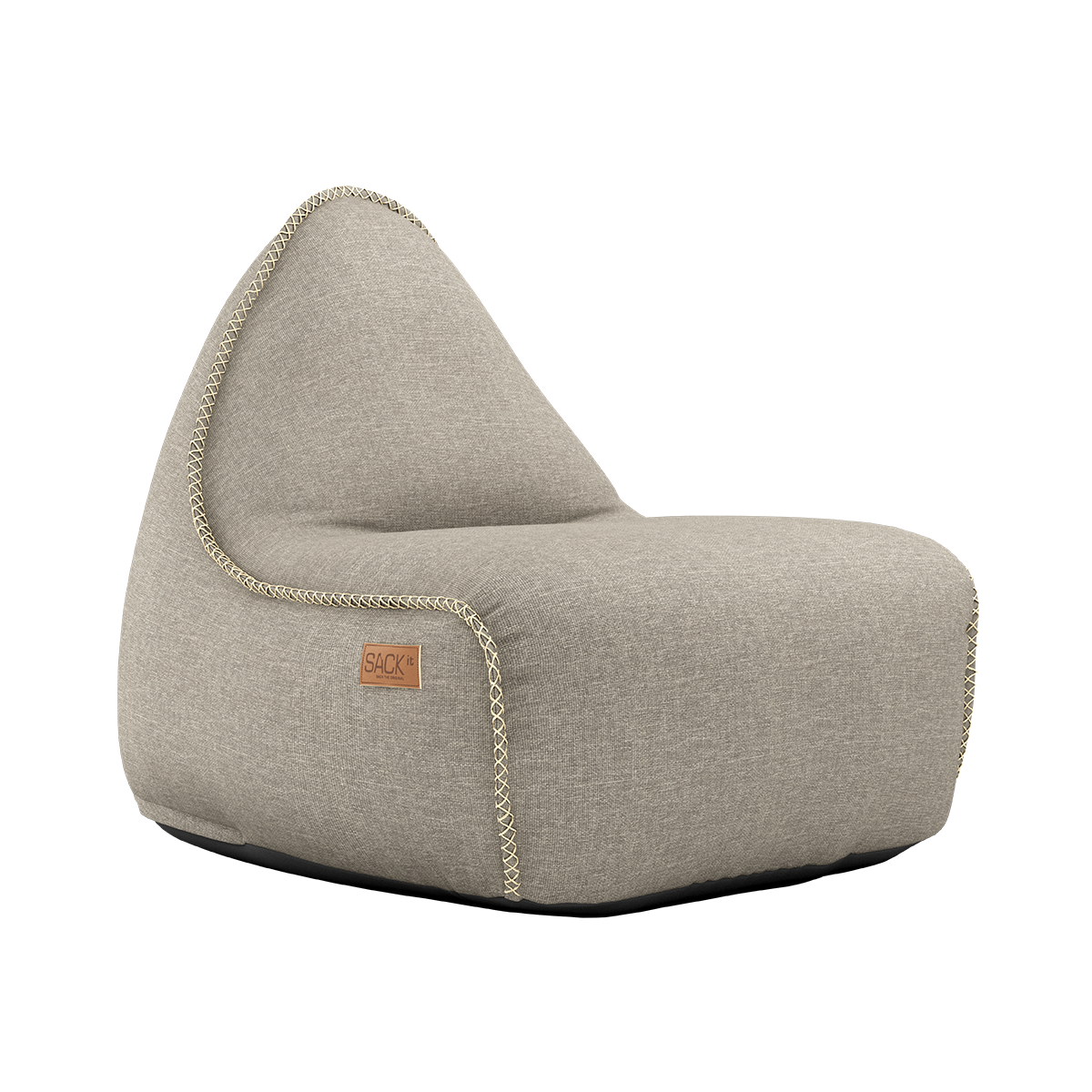 Kirra Sand Cobana Lounge Chair sækkestol med ryglæn i slidstærkt, vandafvisende stof.