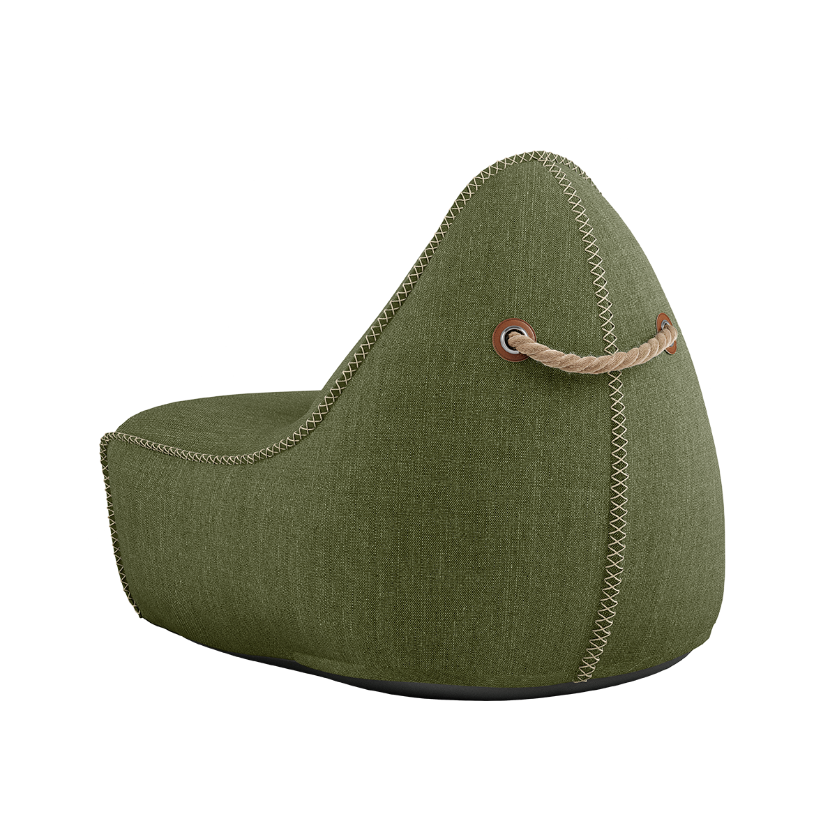 Cobana Lounge Chair i grå sækkestol med ryglæn i slidstærkt, vandafvisende materiale.