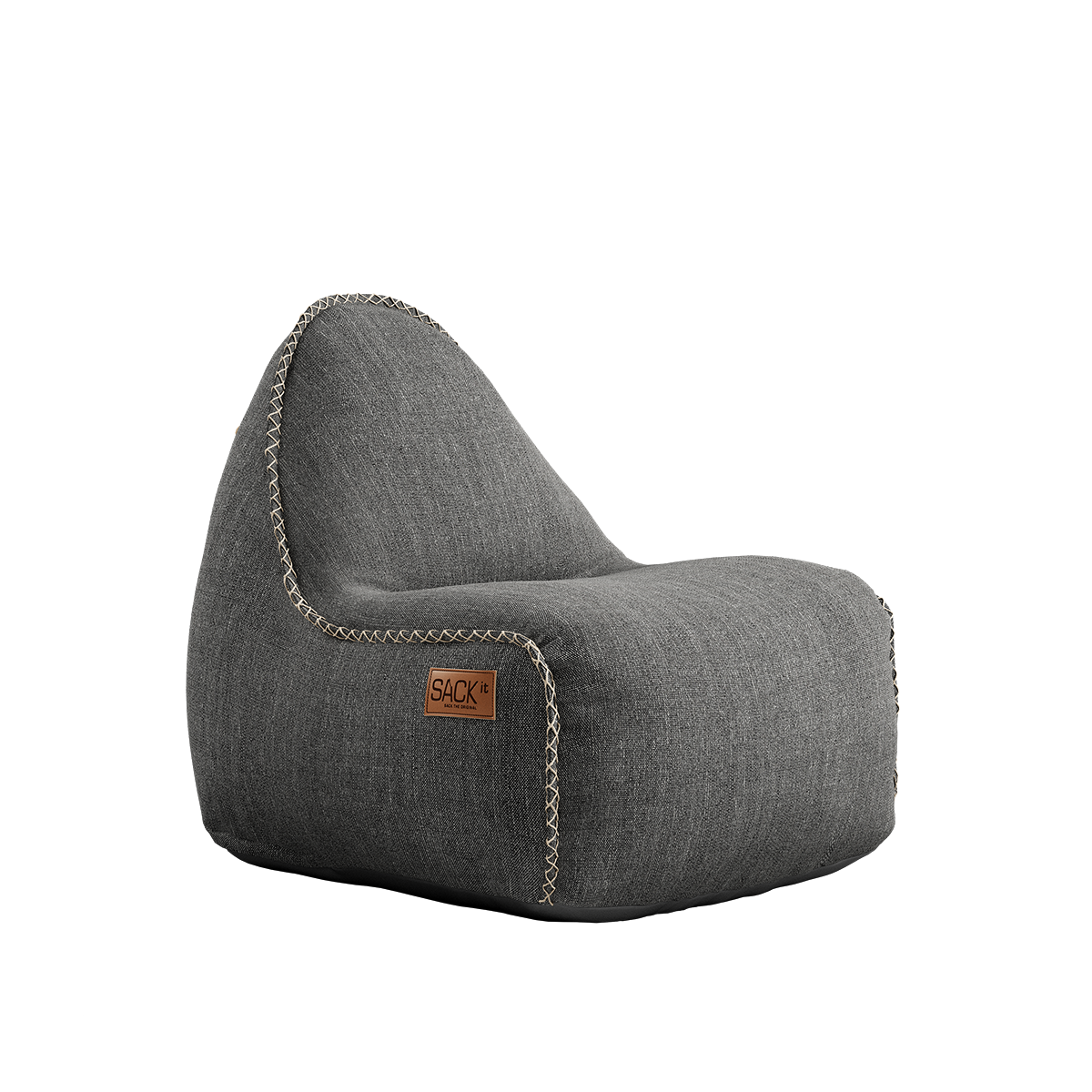 Cobana Junior Lounge Chair i grå, formstabil og vandafvisende sækkestol til børn.