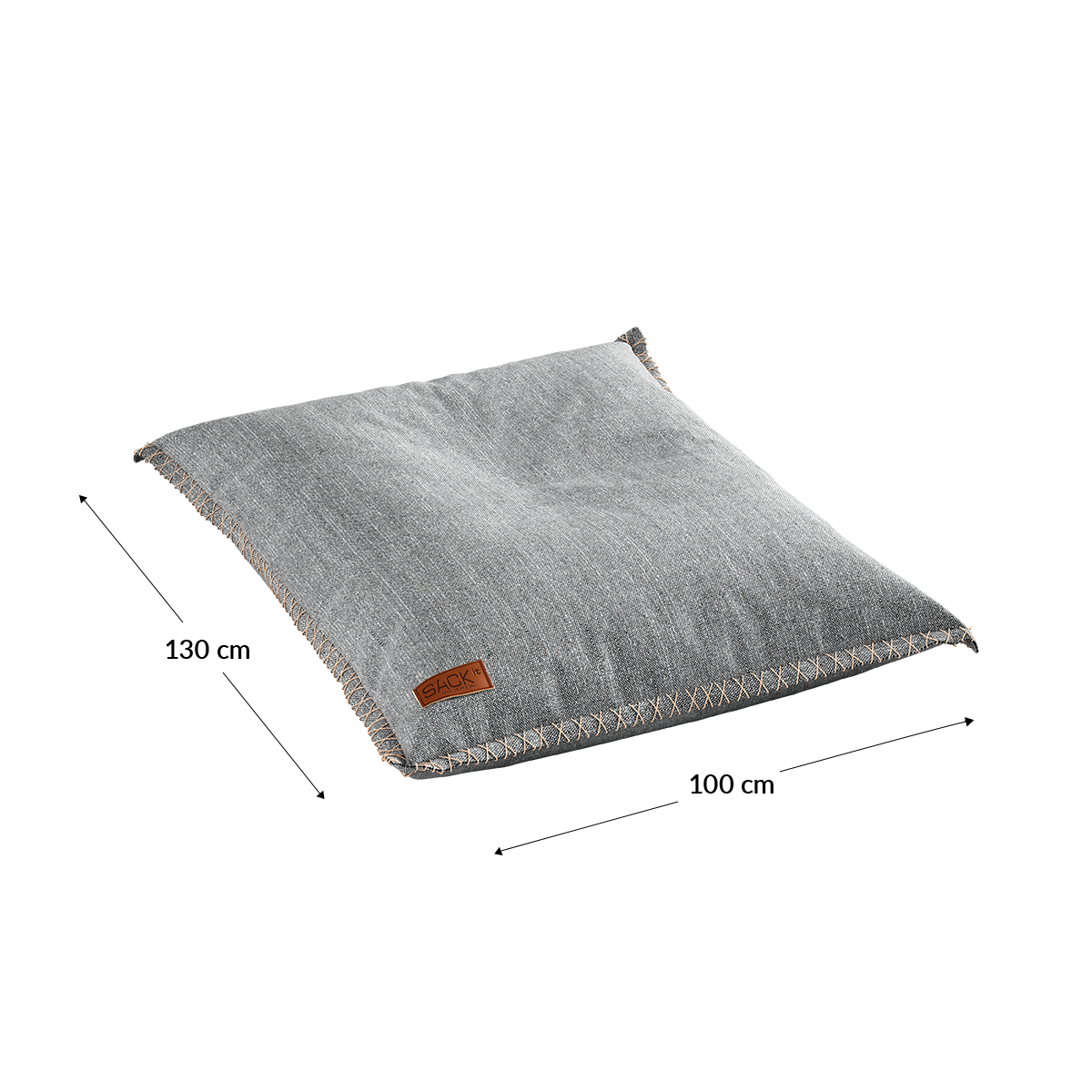 Cobana Junior Beanbag sækkestol i grå, slidstærkt og vandafvisende materiale til børn.