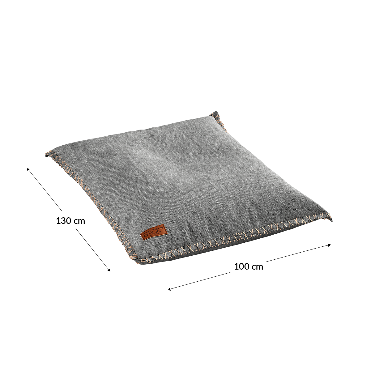 Cobana Junior Beanbag sækkestol i grå, rund form med blødt, slidstærkt stof til børn.