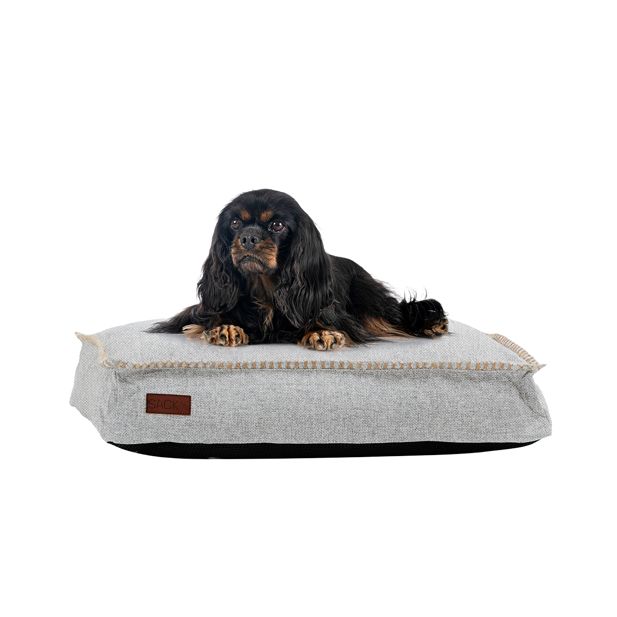 Medium Cobana Dog Bed in sand melange with water-resistant fabric and non-slip bottom for pets