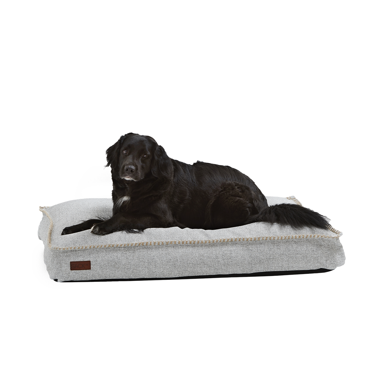 Large Cobana Dog Bed in sand melange with water-resistant fabric and non-slip bottom