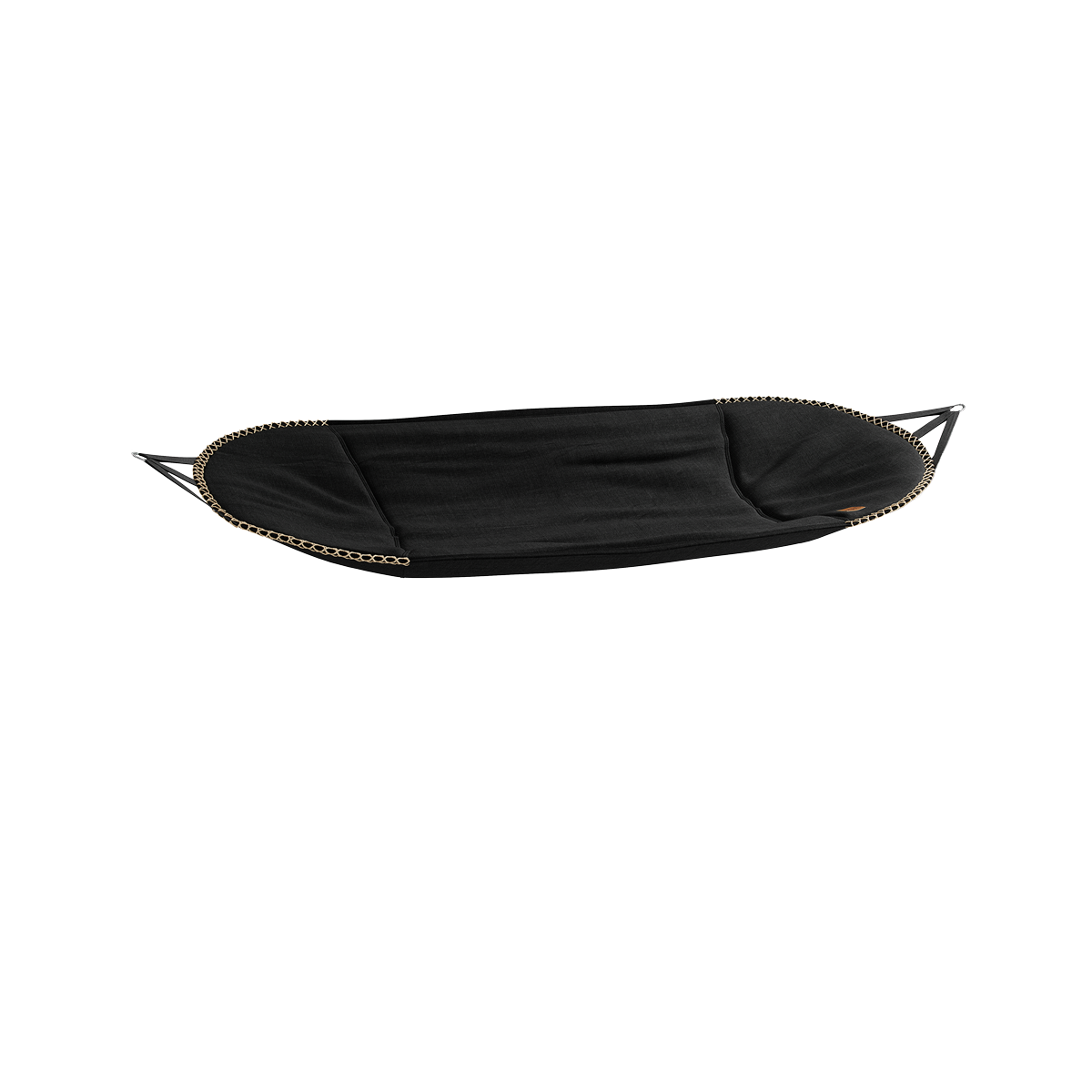 Cobana Hængekøje i sort olefin-tekstile med blødt og støttende design til udendørs brug.