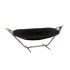 Cobana Hammock hængekøje i sort olefin stof med taupe pulverlakeret aluminiumstel til udendørs brug.
