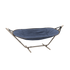 Cobana Hammock hængekøje i Kirra Indigo med taupe pulverlakeret aluminiumstel til udendørs brug.
