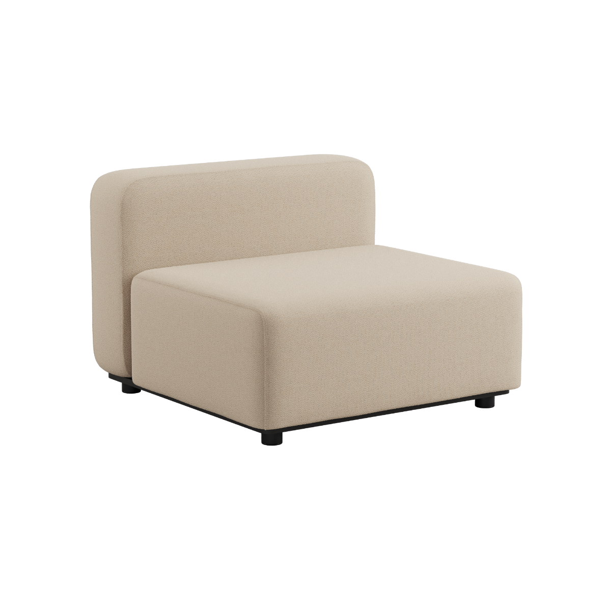 Boucle Beige Cobana Lounge Sofa modul med pulverlakeret aluminiumsramme og udendørs tekstil.