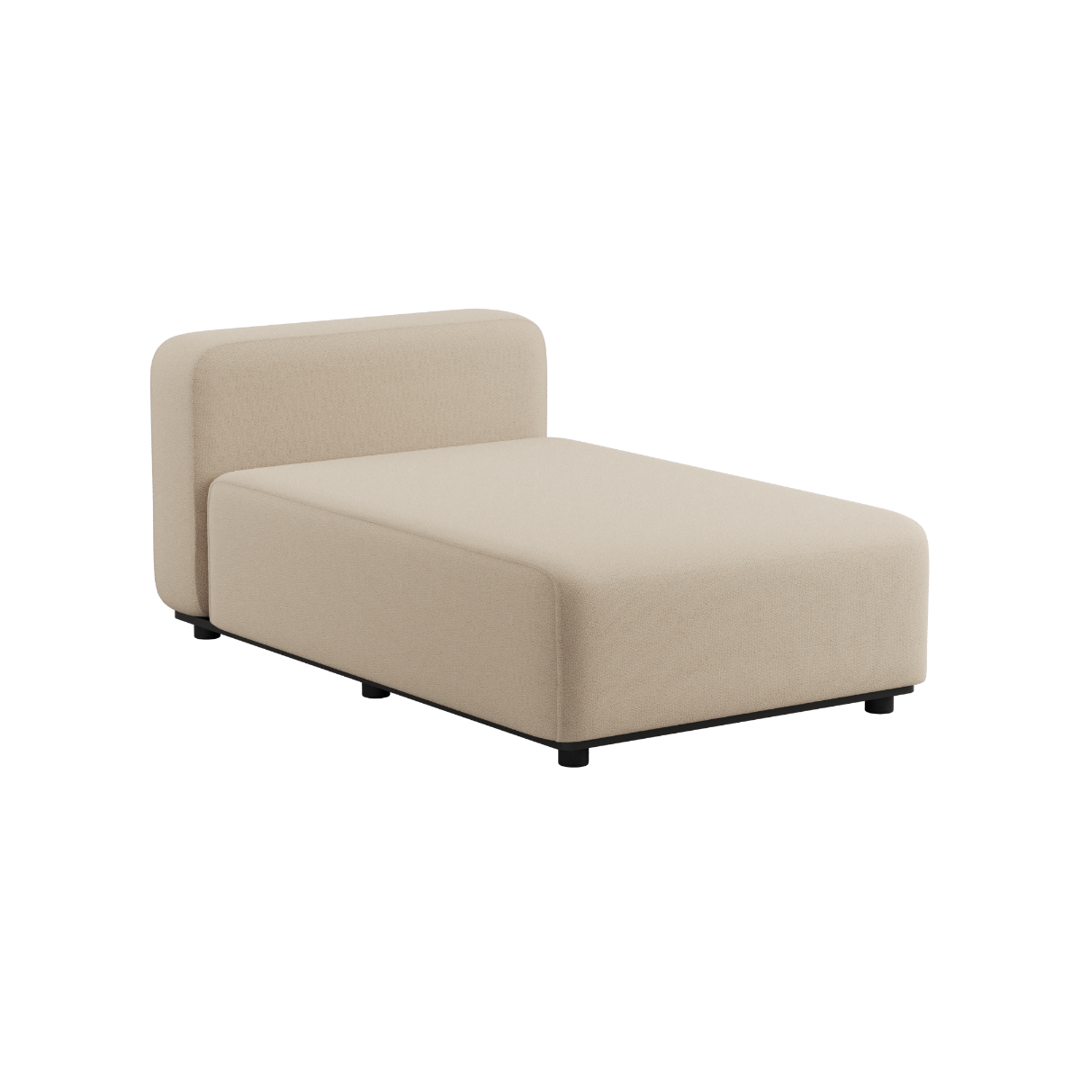 Boucle Beige Cobana Lounge Sofa med chaise modul i pulverlakeret aluminium og udendørs tekstil.