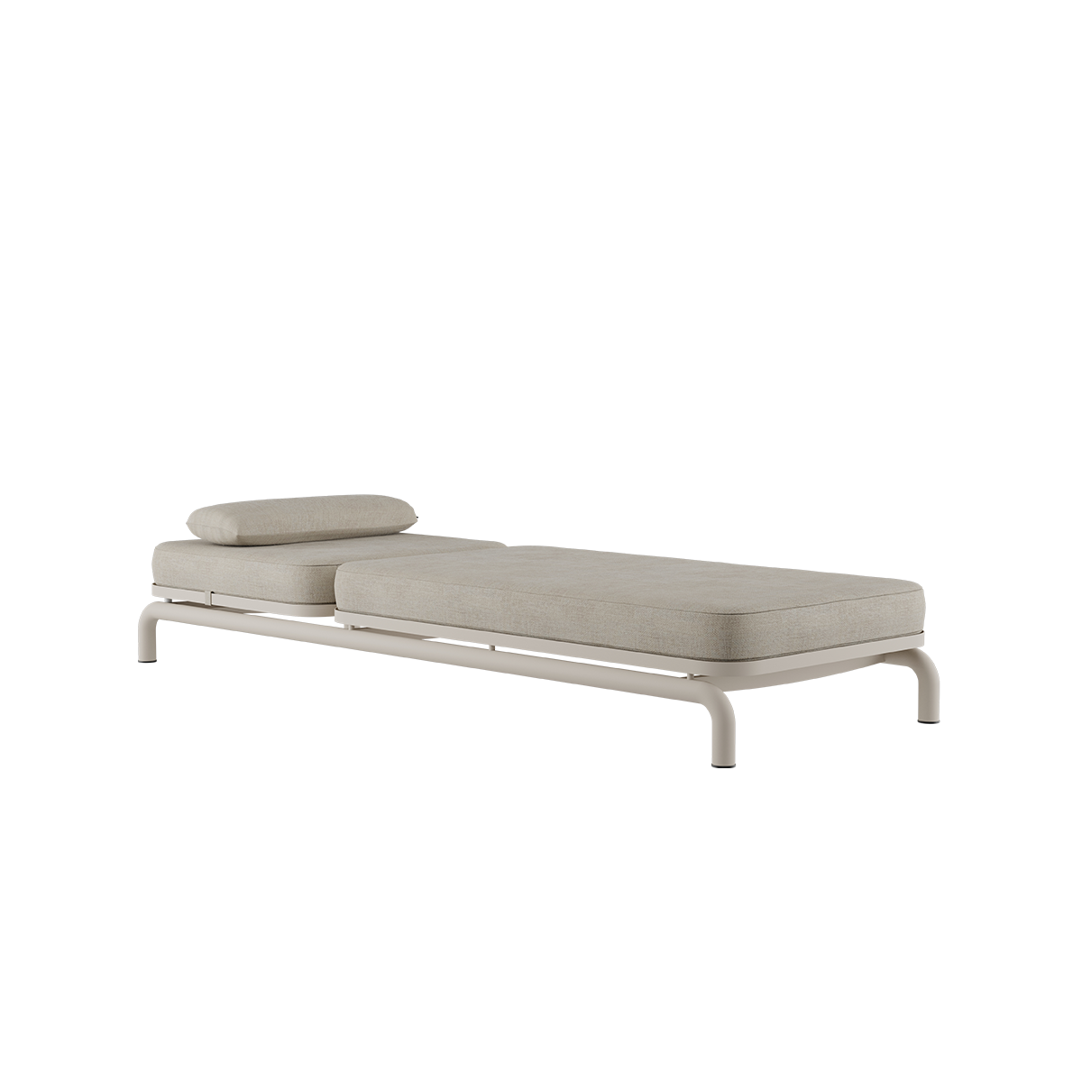 Kirra Sunbed hængekøje og solseng i Kirra Sand med aluminiumsramme og olefin tekstil.