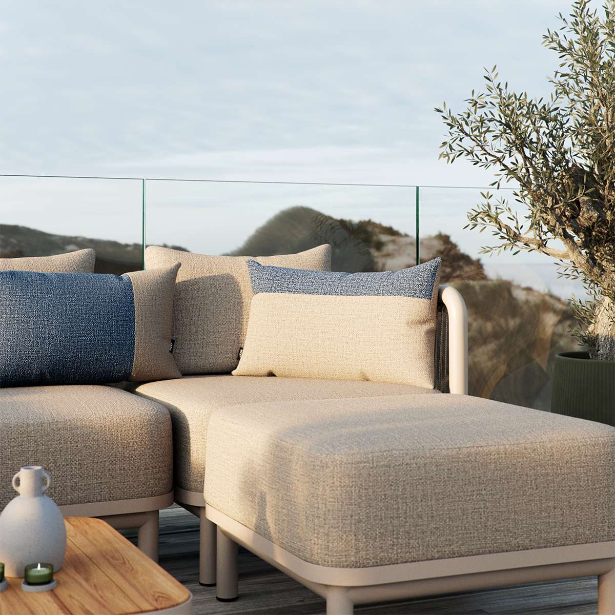 Tide Cushion | Tide Cushion - Sand/Indigo | SACKit