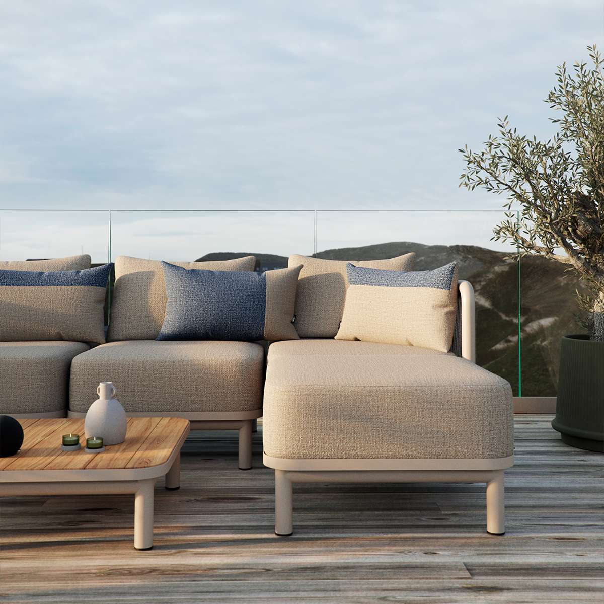 Tide Cushion | Tide Cushion - Sand/Indigo | SACKit