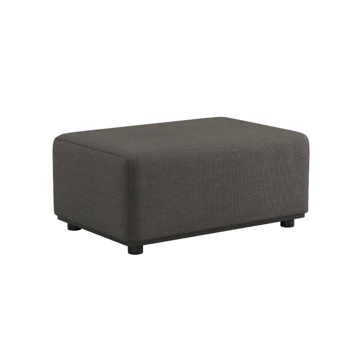 Kirra Noir Cobana Lounge Sofa pouf in black outdoor fabric with aluminum frame.