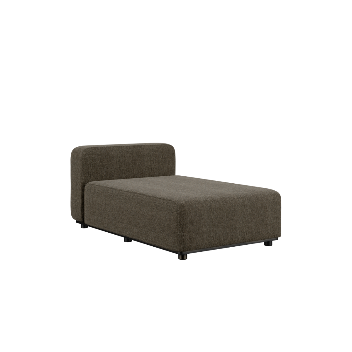 Cobana Lounge Sofa chaise module in brown with powder-coated aluminum frame and Olefin fabric.