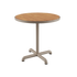Kirra Café Table udendørs spisebord i taupe pulverlakeret aluminium med teaktræsbordplade, rund form.