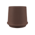 Mocca farvet Gaia 38 keramik udendørskrukke med riflet overflade og drænhul i bunden.