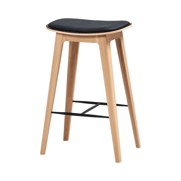 Nordic Bar Stool - Oak with stitches | Nordic Bar Stool - Oak with stitches - 73 cm Terra Black | SACKit