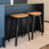 Nordic Bar Stool - Black Stained Oak with stitches | Nordic Bar Stool - Black Stained Oak with stitches - 73 cm Luna Sandstone | SACKit