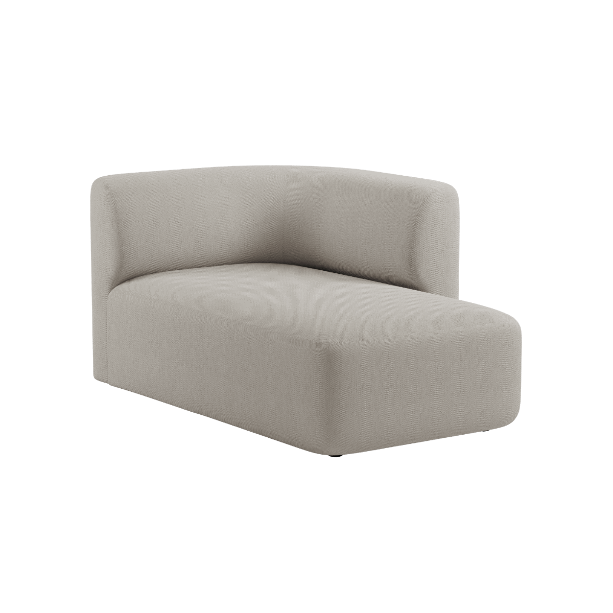 Fjord Sofa med højre chaiselong i lyst Sealife Ivory tekstil med bløde, afrundede kanter.