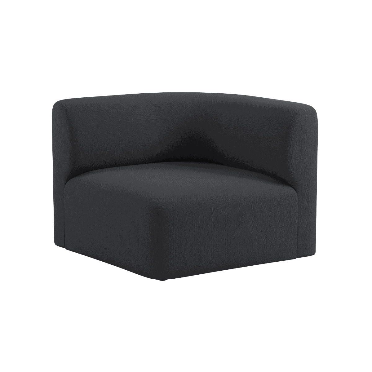 Fjord Sofa hjørnesektion til højre i stof Cosmo Slate med bløde, afrundede kanter og modulært design.