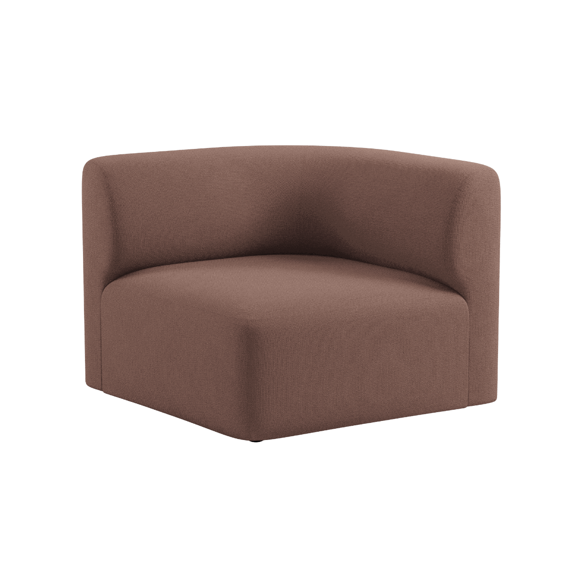 Fjord Sofa hjørnesektion venstre i blød Cosmo Clay tekstil med afrundede kanter og modulært design.