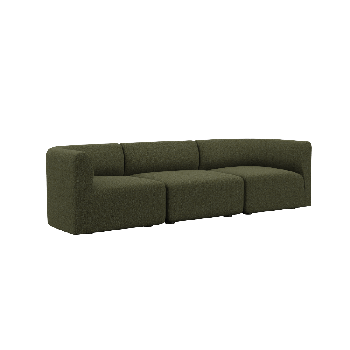 Fjord Sofa - 3 seater | Fjord Sofa - 3 seater - Cosmo Olive Uden puf | SACKit