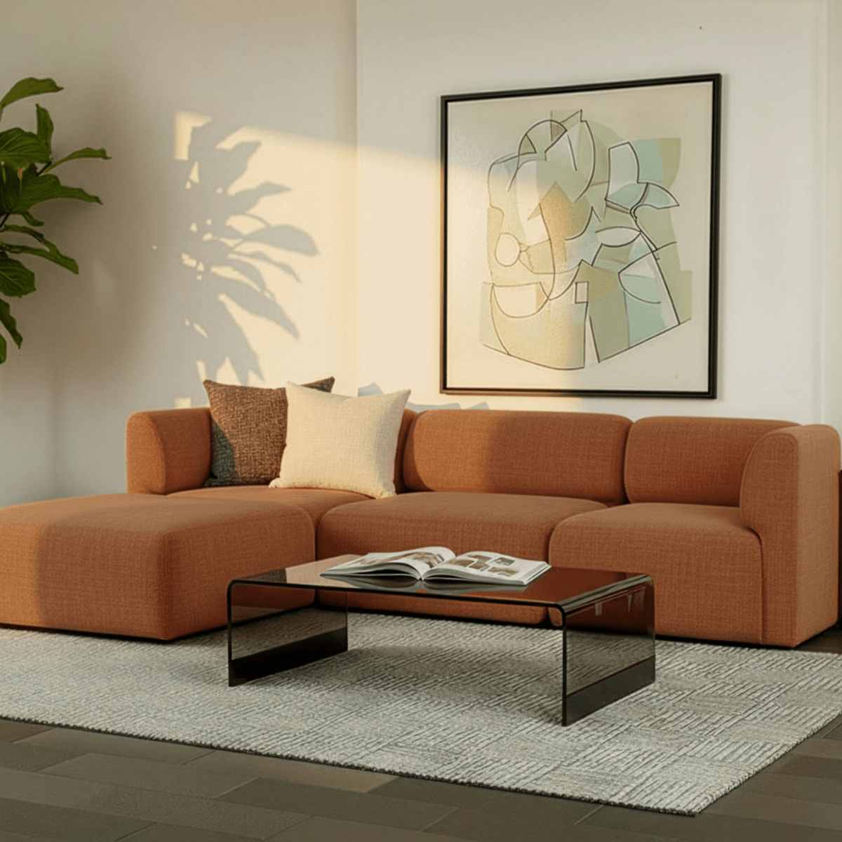 Fjord Sofa - 3 seater | Fjord Sofa - 3 seater - Cosmo Terracotta Uden puf | SACKit