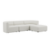 Fjord Sofa 3-personers i lyse Sealife Ivory med puf, bløde former og tekstil i genanvendt materiale.