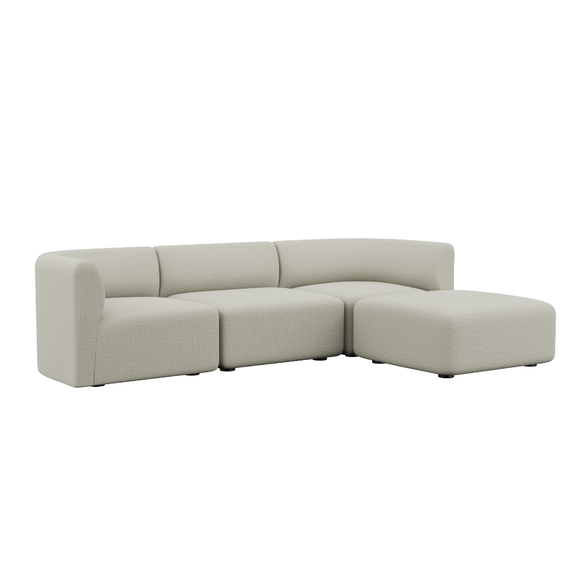 Fjord Sofa - 3 seater | Fjord Sofa - 3 seater - Cosmo Beige Med puf | SACKit