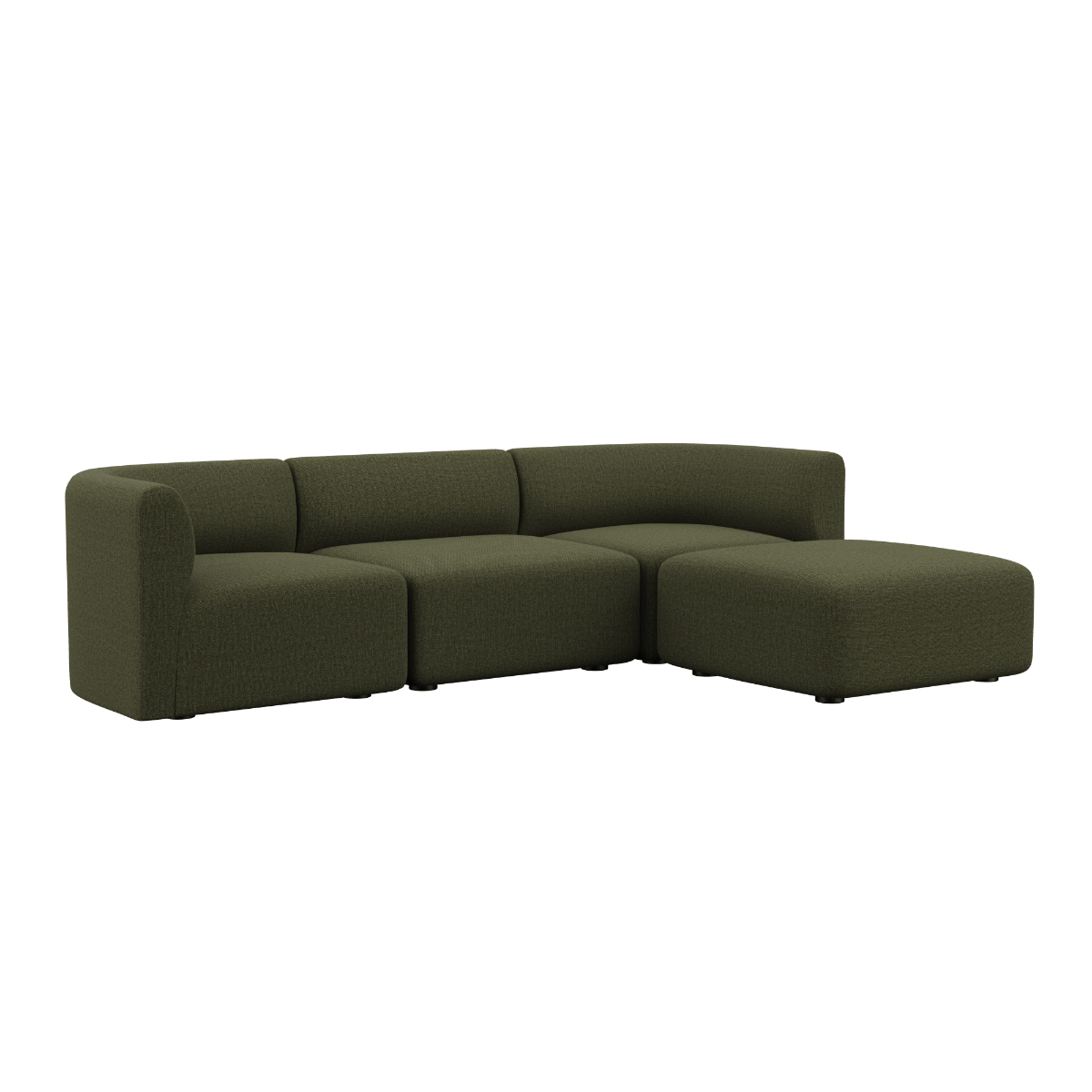 Fjord Sofa - 3 seater | Fjord Sofa - 3 seater - Cosmo Olive Med puf | SACKit