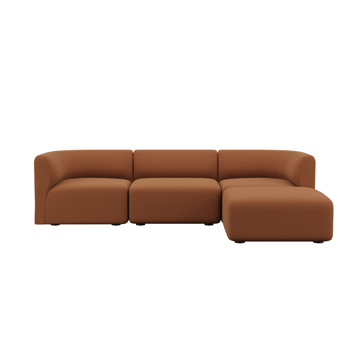 Brun Fjord sofa med tre siddepladser og bløde afrundede former i et roligt skandinavisk design til stuen