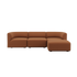 Brun Fjord sofa med tre siddepladser og bløde afrundede former i et roligt skandinavisk design til stuen