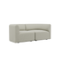 Fjord Sofa 2-personers i blødt Cosmo Beige stof med afrundede kanter og skandinavisk design.