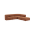 Brun Fjord hjørnesofa med åben ende og bløde afrundede former i roligt skandinavisk design fra sackit