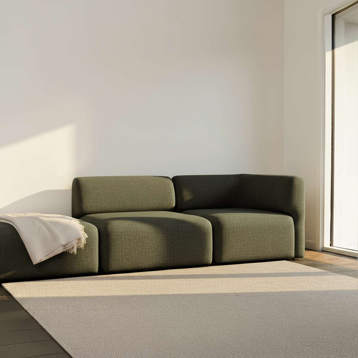 Fjord Sofa - 2 seater w/ open end | Fjord Sofa - 2 seater w/ open end - Cosmo Olive Højre | SACKit