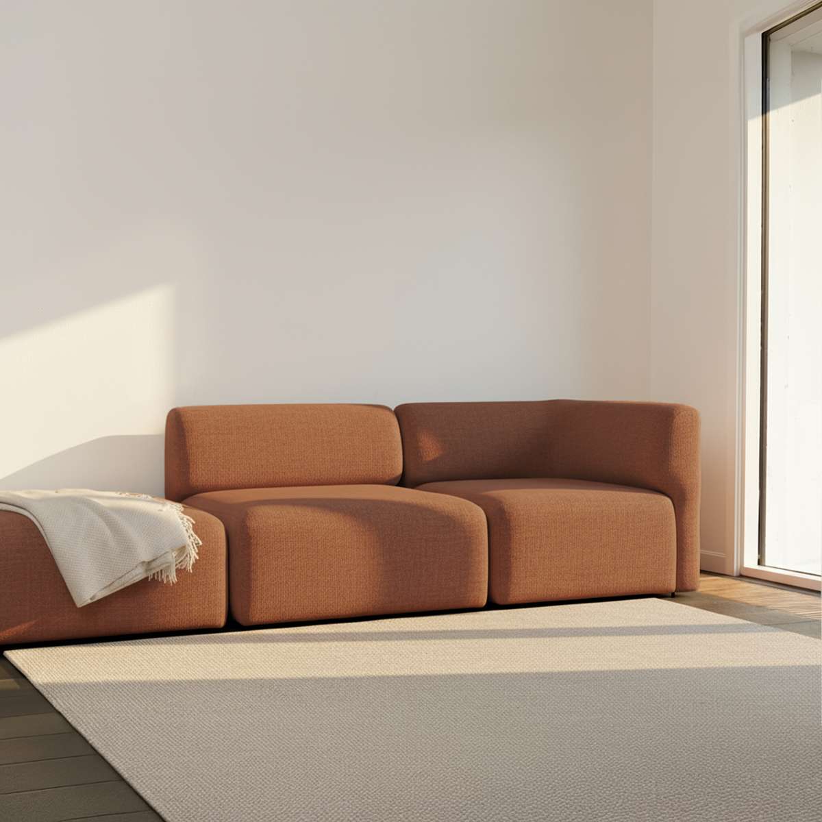 Fjord Sofa - 2 seater w/ open end | Fjord Sofa - 2 seater w/ open end - Cosmo Terracotta Højre | SACKit