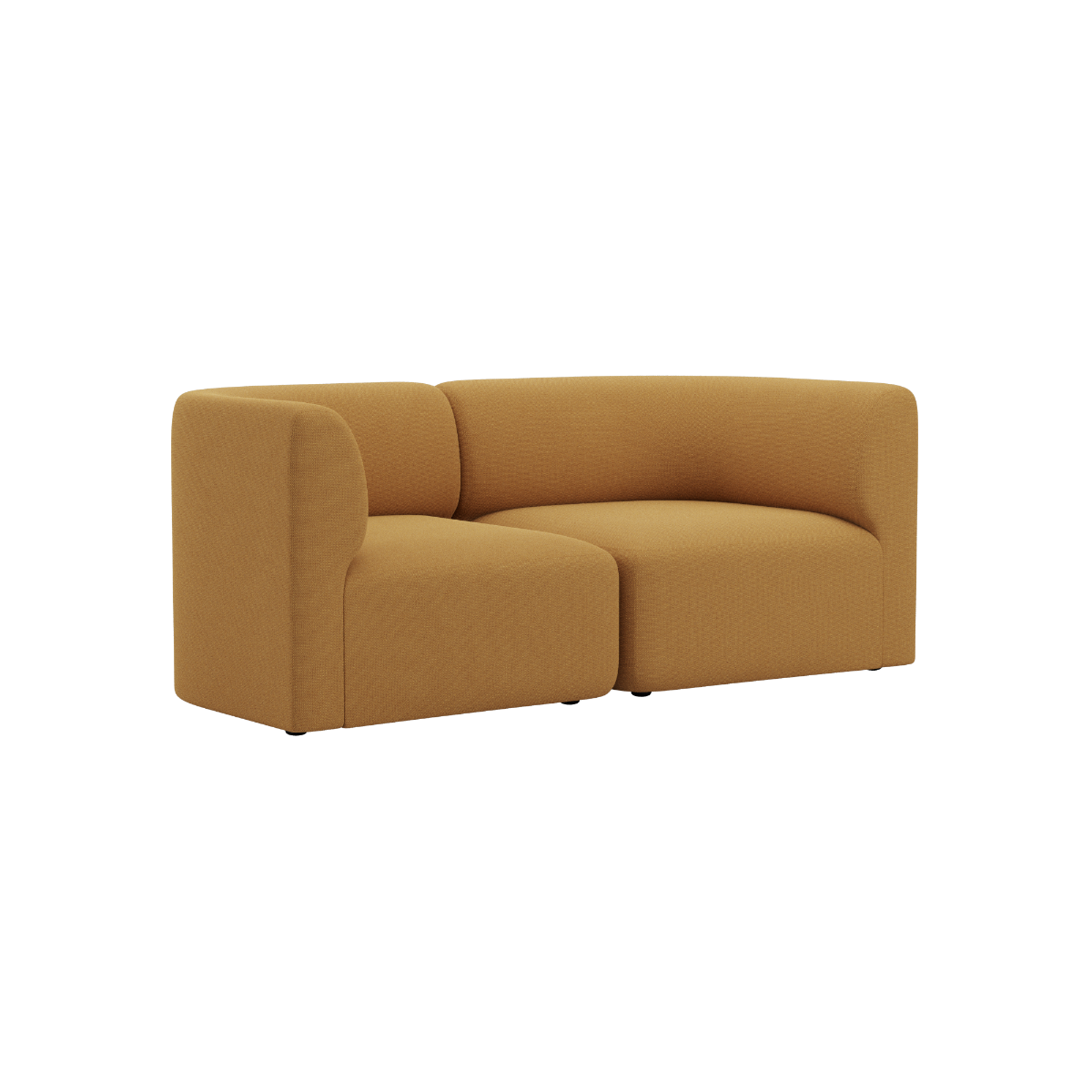 Brun Fjord sofa til to personer med bløde afrundede former og dybe hynder i et roligt skandinavisk design fra sackit