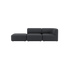 Mørkegrå Fjord sofa med to siddepladser og åben ende i et enkelt skandinavisk design fra sackit