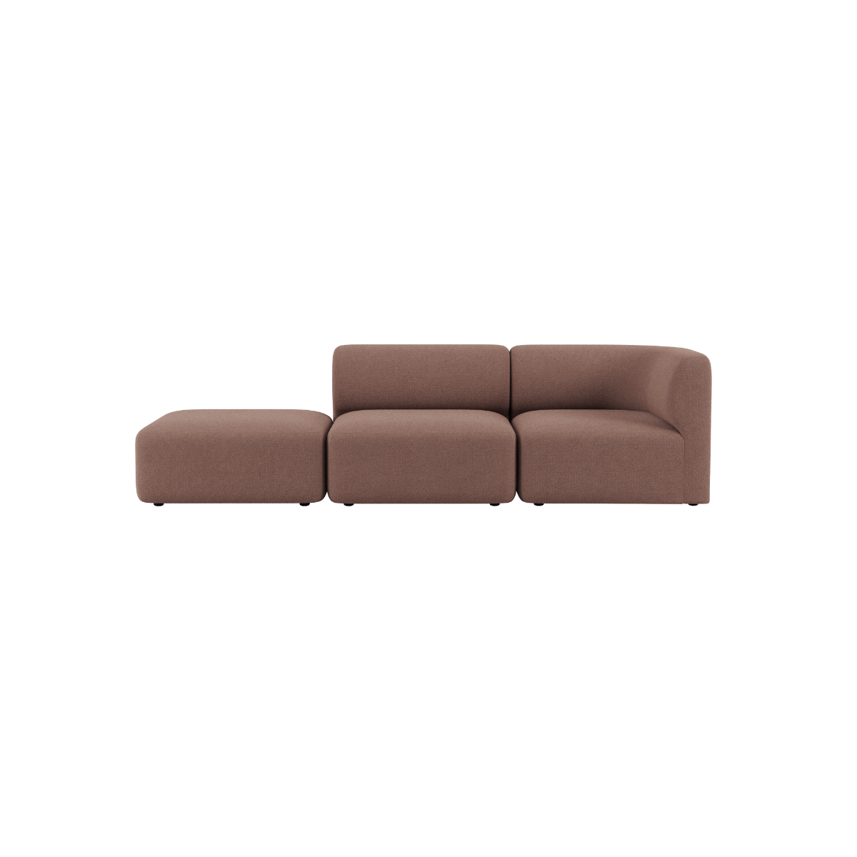 Brun Fjord sofa fra sackit med to siddepladser og åben ende i et enkelt skandinavisk design