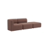 sackit Fjord sofa i brunt stof med to siddepladser og åben ende vist på sort baggrund