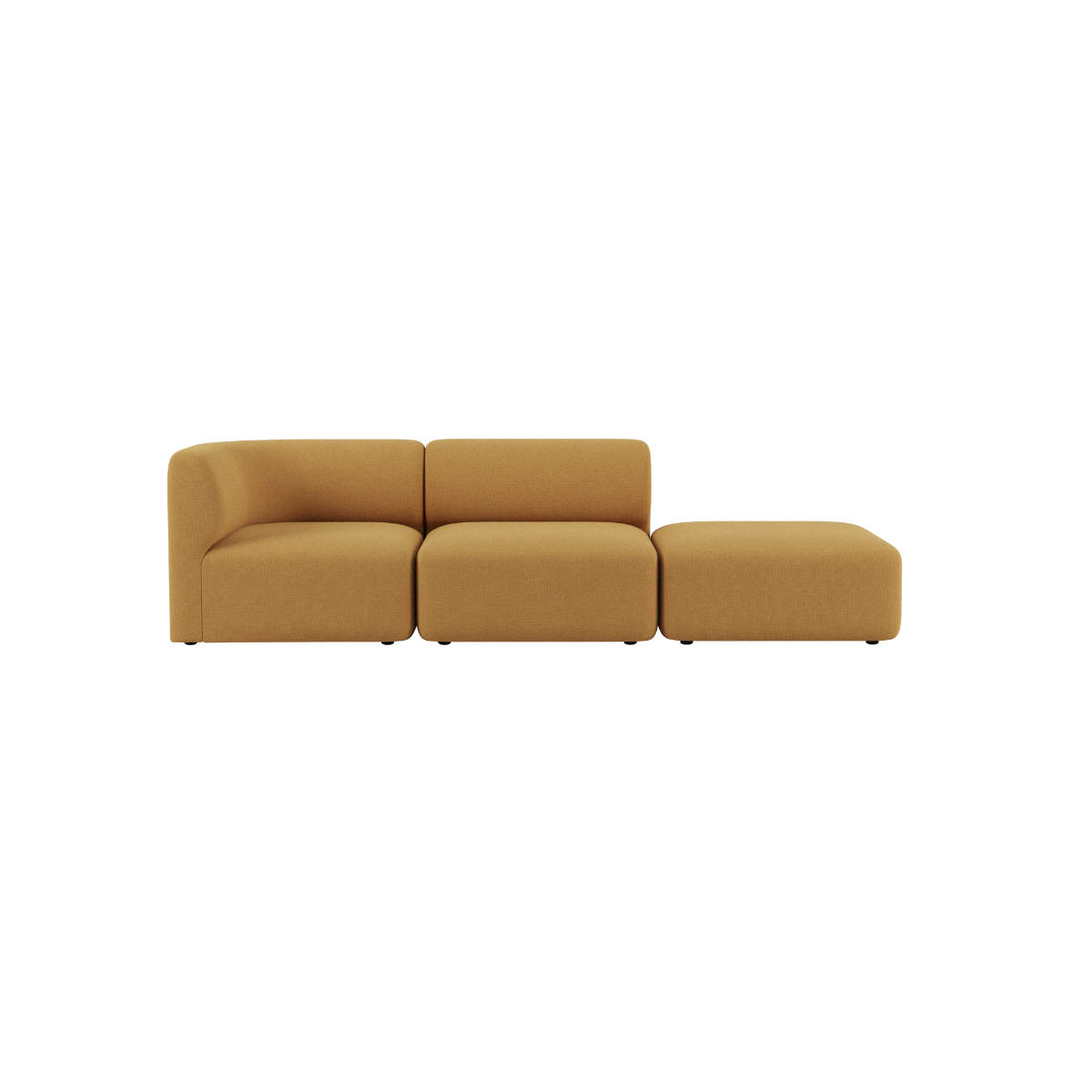 Brun Fjord sofa fra sackit med to siddepladser og åben ende i et blødt skandinavisk design