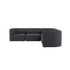 Mørkegrå Fjord hjørnesofa med bløde polstrede moduler og afrundet chaiselong i roligt skandinavisk design fra sackit