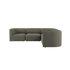Grå Fjord hjørnesofa med bløde polstrede moduler og afrundet hjørnemodul i et roligt skandinavisk design