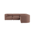 Brun Fjord hjørnesofa med bløde polstrede moduler og afrundet chaiselong fra sackit i et roligt skandinavisk design til stuen