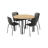 Rundt Kirra Dining Table Noir med fire sorte Patio Chair no. One S1 stole i sort