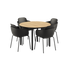 Rundt Kirra Dining Table Noir med fire sorte Patio Chair no. One S2 stole i udendørs miljø.