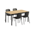 Udendørs Kirra Dining Table 150x90 med keramisk bordplade og 4 sorte Patio Chair no. One S1 stole.