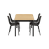 Udendørs Kirra Dining Table 150x90 med sort Patio Chair no. One S1 stole i sort, aluminium og teak